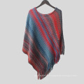 Женская мягкий трикотаж из кашемира, как обернуть Радуга кисточкой края свитер пончо шаль (СП604)